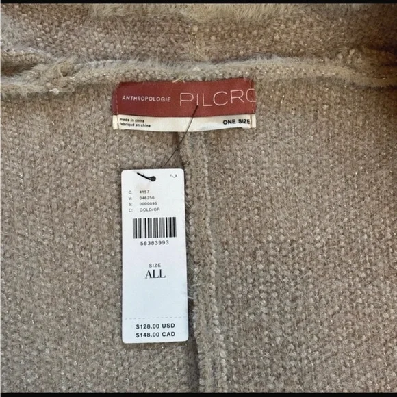 Anthropologie Pilcro Cozy Neutral With a Subtle Sparkle Pocket Cardigan Sweater - Picture 6 of 12